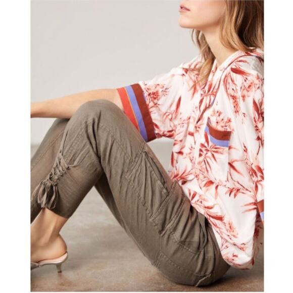 Joie Green Linen Telutci Cargo Pants - Picture 5 of 8